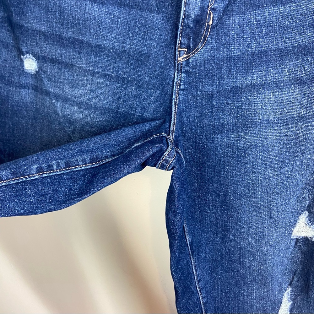Nicole Miller Women’s High Rise Skinny Crop Cuffed Denim Jeans‎ Distressed 14 - Picture 4 of 9